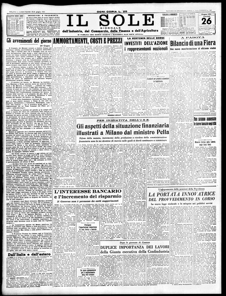 Il sole : giornale commerciale, agricolo, industriale... : organo ufficiale della Camera di commercio e industria di Milano ...