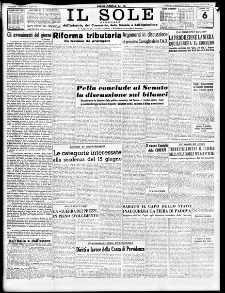 Il sole : giornale commerciale, agricolo, industriale... : organo ufficiale della Camera di commercio e industria di Milano ...