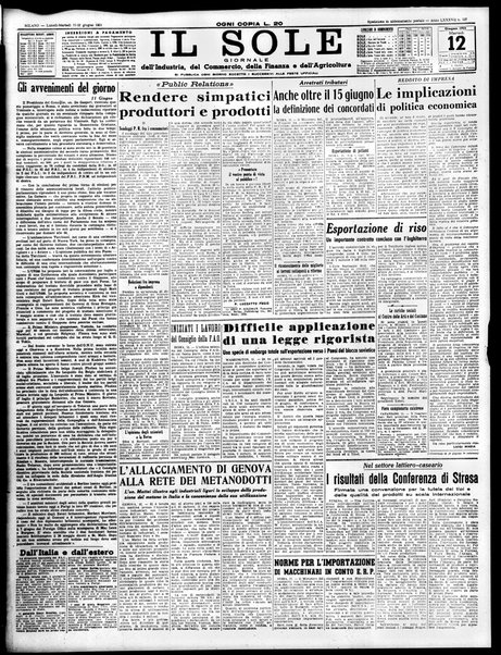 Il sole : giornale commerciale, agricolo, industriale... : organo ufficiale della Camera di commercio e industria di Milano ...