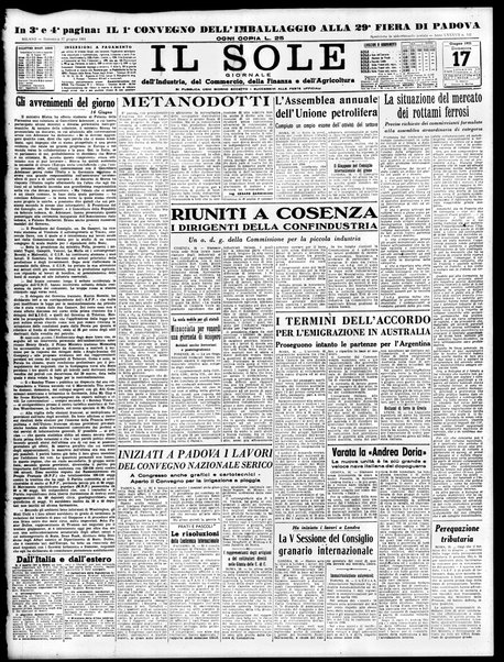 Il sole : giornale commerciale, agricolo, industriale... : organo ufficiale della Camera di commercio e industria di Milano ...