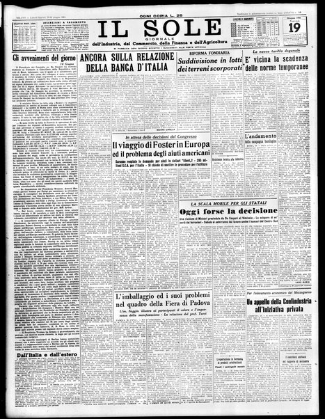 Il sole : giornale commerciale, agricolo, industriale... : organo ufficiale della Camera di commercio e industria di Milano ...