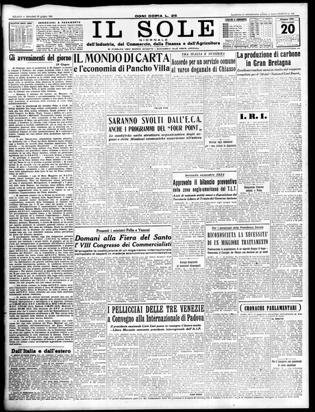 Il sole : giornale commerciale, agricolo, industriale... : organo ufficiale della Camera di commercio e industria di Milano ...