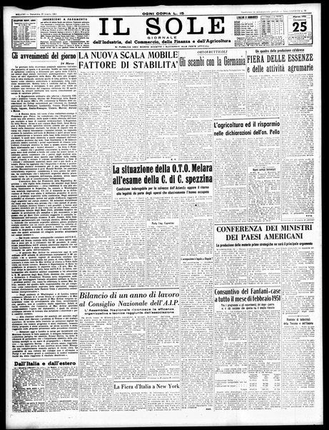 Il sole : giornale commerciale, agricolo, industriale... : organo ufficiale della Camera di commercio e industria di Milano ...