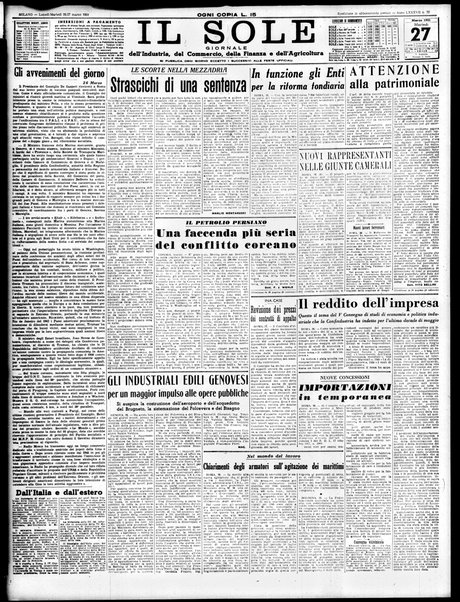 Il sole : giornale commerciale, agricolo, industriale... : organo ufficiale della Camera di commercio e industria di Milano ...