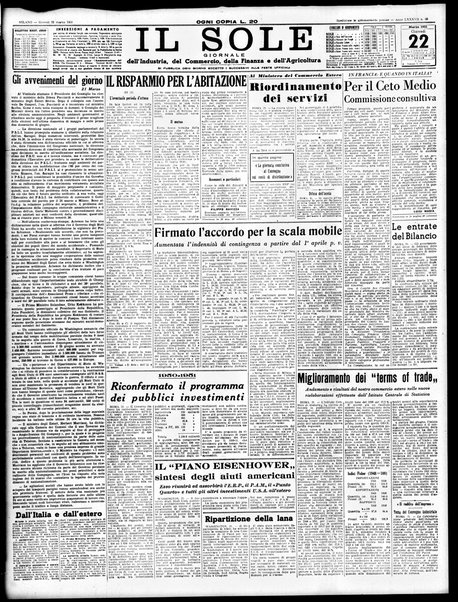 Il sole : giornale commerciale, agricolo, industriale... : organo ufficiale della Camera di commercio e industria di Milano ...