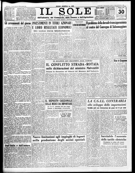 Il sole : giornale commerciale, agricolo, industriale... : organo ufficiale della Camera di commercio e industria di Milano ...