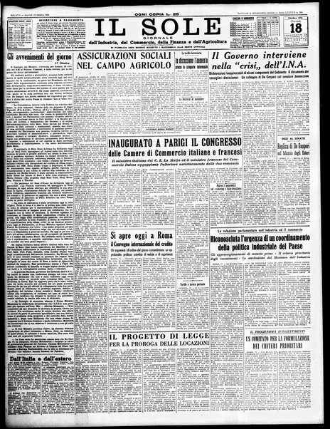 Il sole : giornale commerciale, agricolo, industriale... : organo ufficiale della Camera di commercio e industria di Milano ...