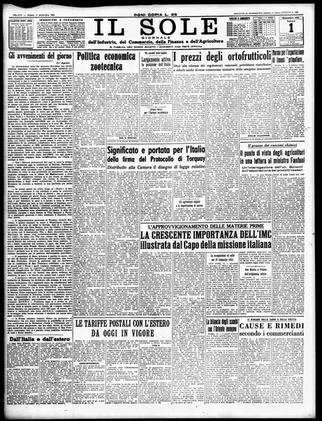 Il sole : giornale commerciale, agricolo, industriale... : organo ufficiale della Camera di commercio e industria di Milano ...