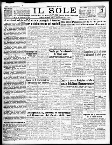 Il sole : giornale commerciale, agricolo, industriale... : organo ufficiale della Camera di commercio e industria di Milano ...