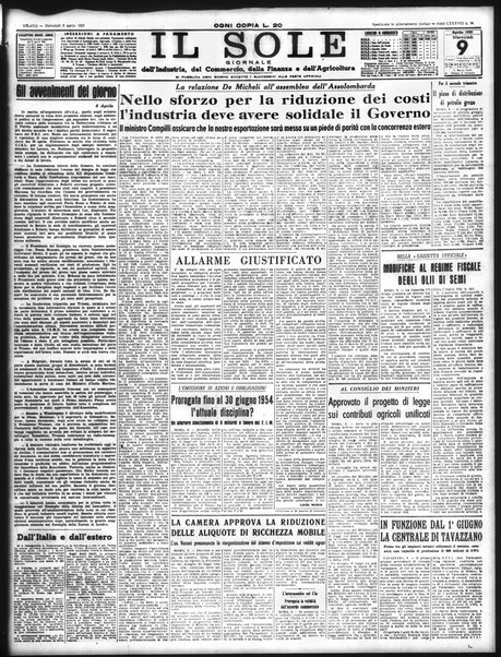 Il sole : giornale commerciale, agricolo, industriale... : organo ufficiale della Camera di commercio e industria di Milano ...