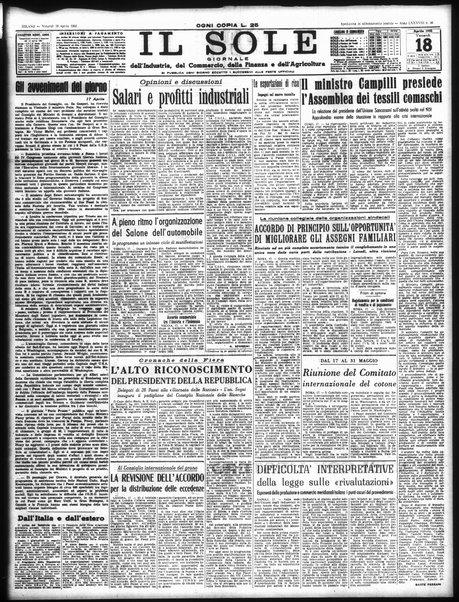 Il sole : giornale commerciale, agricolo, industriale... : organo ufficiale della Camera di commercio e industria di Milano ...