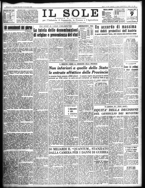 Il sole : giornale commerciale, agricolo, industriale... : organo ufficiale della Camera di commercio e industria di Milano ...