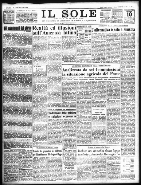 Il sole : giornale commerciale, agricolo, industriale... : organo ufficiale della Camera di commercio e industria di Milano ...