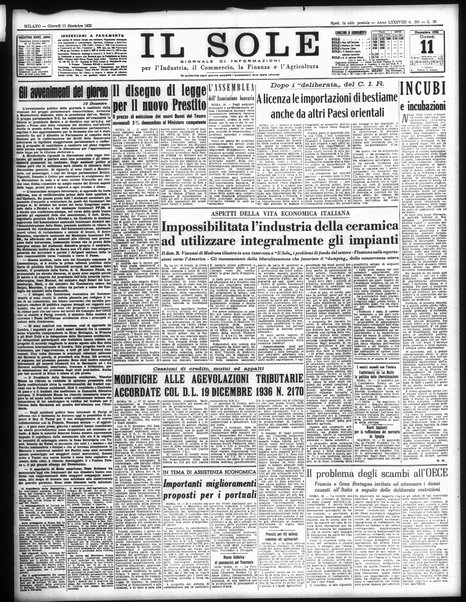 Il sole : giornale commerciale, agricolo, industriale... : organo ufficiale della Camera di commercio e industria di Milano ...