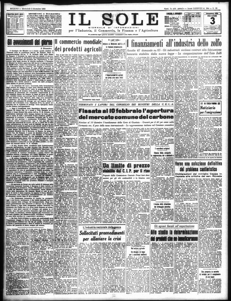 Il sole : giornale commerciale, agricolo, industriale... : organo ufficiale della Camera di commercio e industria di Milano ...