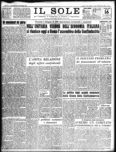 Il sole : giornale commerciale, agricolo, industriale... : organo ufficiale della Camera di commercio e industria di Milano ...