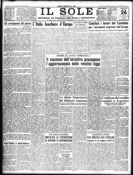Il sole : giornale commerciale, agricolo, industriale... : organo ufficiale della Camera di commercio e industria di Milano ...