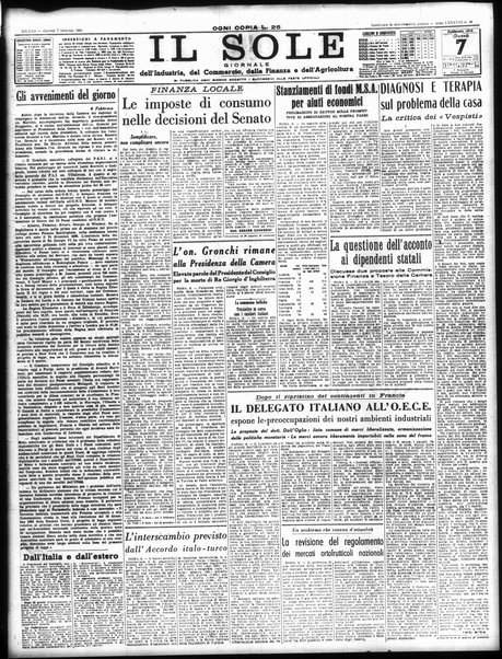 Il sole : giornale commerciale, agricolo, industriale... : organo ufficiale della Camera di commercio e industria di Milano ...