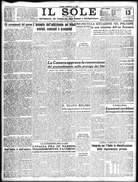 Il sole : giornale commerciale, agricolo, industriale... : organo ufficiale della Camera di commercio e industria di Milano ...