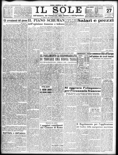 Il sole : giornale commerciale, agricolo, industriale... : organo ufficiale della Camera di commercio e industria di Milano ...