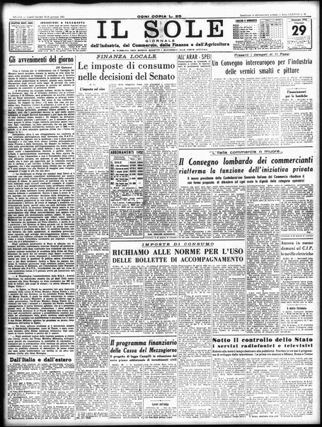 Il sole : giornale commerciale, agricolo, industriale... : organo ufficiale della Camera di commercio e industria di Milano ...