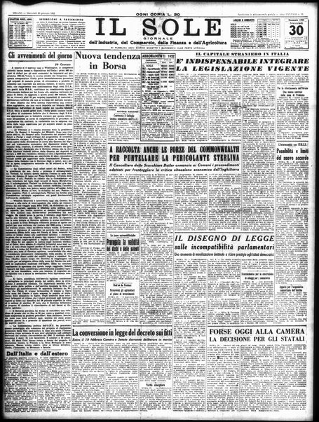 Il sole : giornale commerciale, agricolo, industriale... : organo ufficiale della Camera di commercio e industria di Milano ...