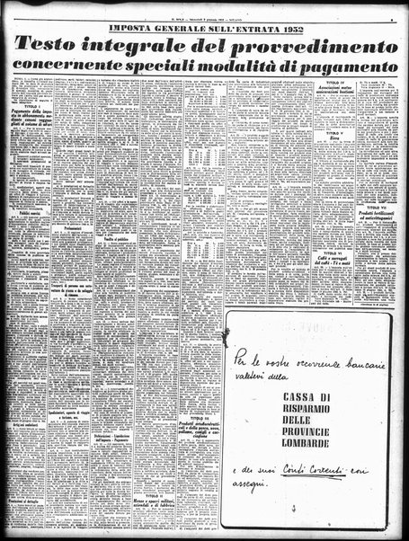 Il sole : giornale commerciale, agricolo, industriale... : organo ufficiale della Camera di commercio e industria di Milano ...