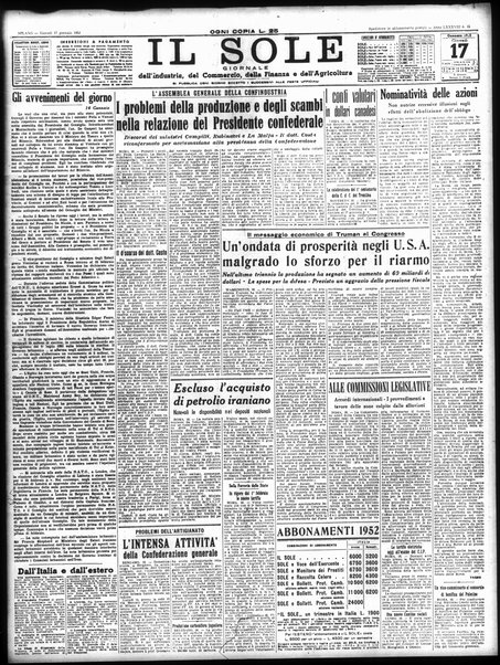 Il sole : giornale commerciale, agricolo, industriale... : organo ufficiale della Camera di commercio e industria di Milano ...