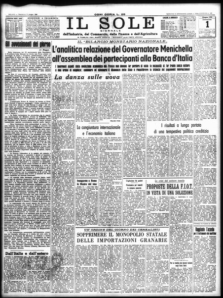 Il sole : giornale commerciale, agricolo, industriale... : organo ufficiale della Camera di commercio e industria di Milano ...