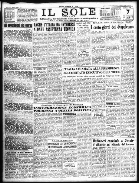 Il sole : giornale commerciale, agricolo, industriale... : organo ufficiale della Camera di commercio e industria di Milano ...