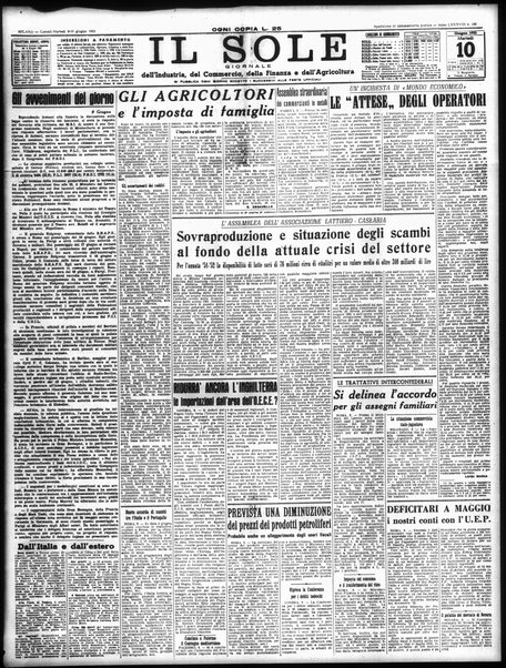 Il sole : giornale commerciale, agricolo, industriale... : organo ufficiale della Camera di commercio e industria di Milano ...