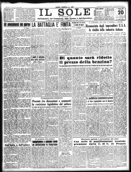 Il sole : giornale commerciale, agricolo, industriale... : organo ufficiale della Camera di commercio e industria di Milano ...