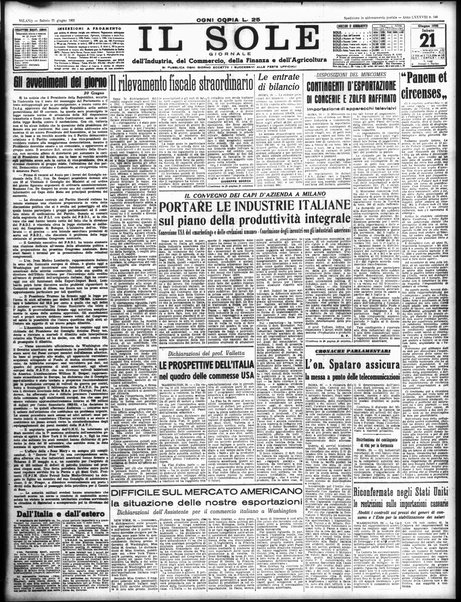 Il sole : giornale commerciale, agricolo, industriale... : organo ufficiale della Camera di commercio e industria di Milano ...