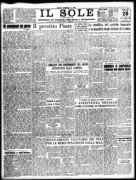 Il sole : giornale commerciale, agricolo, industriale... : organo ufficiale della Camera di commercio e industria di Milano ...