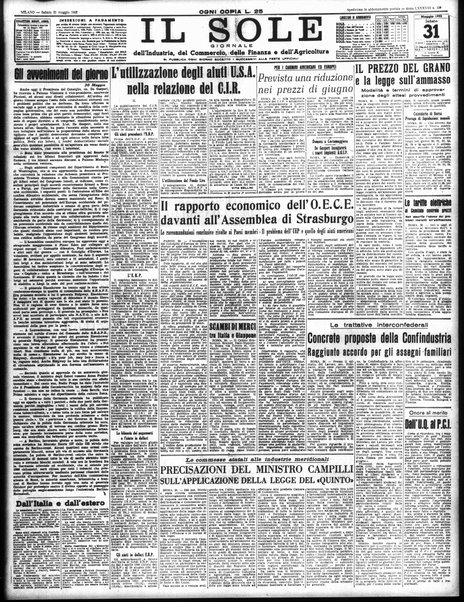 Il sole : giornale commerciale, agricolo, industriale... : organo ufficiale della Camera di commercio e industria di Milano ...