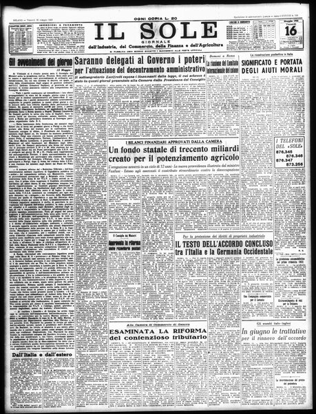 Il sole : giornale commerciale, agricolo, industriale... : organo ufficiale della Camera di commercio e industria di Milano ...