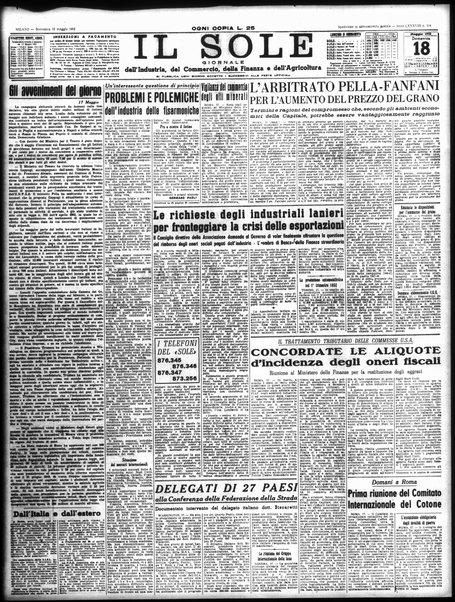 Il sole : giornale commerciale, agricolo, industriale... : organo ufficiale della Camera di commercio e industria di Milano ...