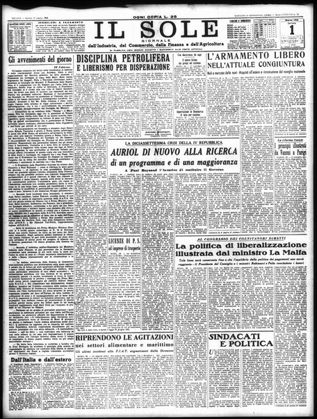 Il sole : giornale commerciale, agricolo, industriale... : organo ufficiale della Camera di commercio e industria di Milano ...