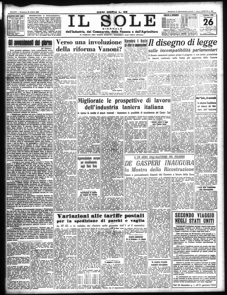 Il sole : giornale commerciale, agricolo, industriale... : organo ufficiale della Camera di commercio e industria di Milano ...