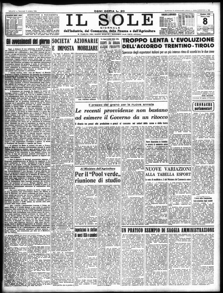 Il sole : giornale commerciale, agricolo, industriale... : organo ufficiale della Camera di commercio e industria di Milano ...