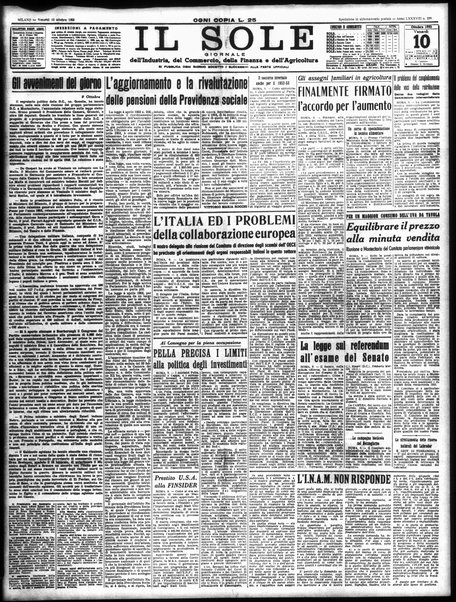 Il sole : giornale commerciale, agricolo, industriale... : organo ufficiale della Camera di commercio e industria di Milano ...