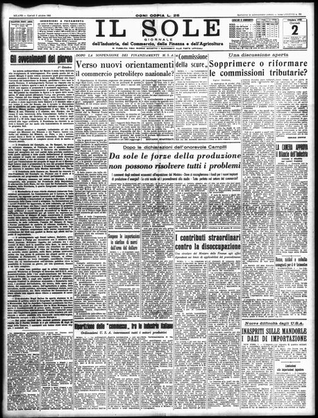 Il sole : giornale commerciale, agricolo, industriale... : organo ufficiale della Camera di commercio e industria di Milano ...