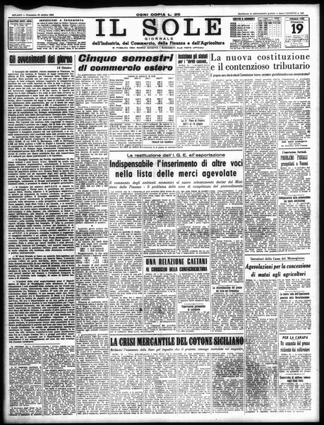 Il sole : giornale commerciale, agricolo, industriale... : organo ufficiale della Camera di commercio e industria di Milano ...