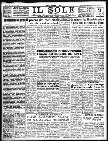 Il sole : giornale commerciale, agricolo, industriale... : organo ufficiale della Camera di commercio e industria di Milano ...