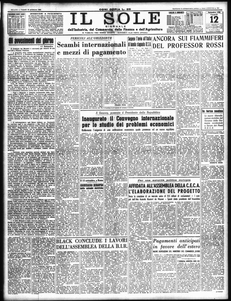 Il sole : giornale commerciale, agricolo, industriale... : organo ufficiale della Camera di commercio e industria di Milano ...