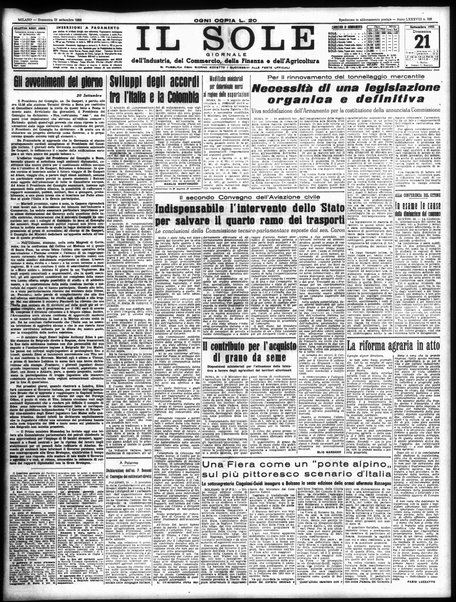 Il sole : giornale commerciale, agricolo, industriale... : organo ufficiale della Camera di commercio e industria di Milano ...