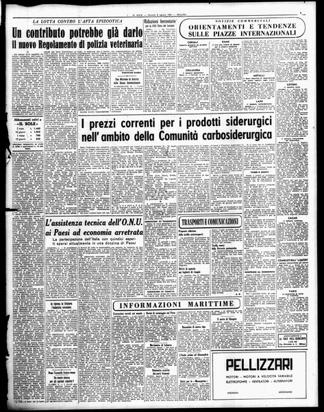 Il sole : giornale commerciale, agricolo, industriale... : organo ufficiale della Camera di commercio e industria di Milano ...