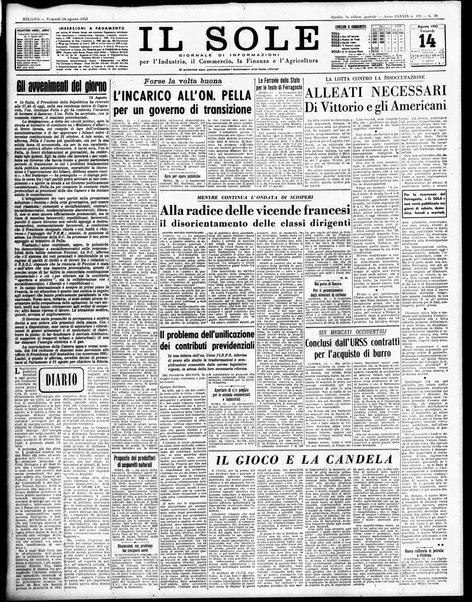 Il sole : giornale commerciale, agricolo, industriale... : organo ufficiale della Camera di commercio e industria di Milano ...