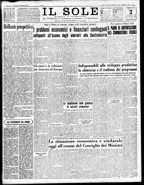 Il sole : giornale commerciale, agricolo, industriale... : organo ufficiale della Camera di commercio e industria di Milano ...