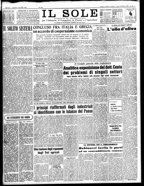 Il sole : giornale commerciale, agricolo, industriale... : organo ufficiale della Camera di commercio e industria di Milano ...